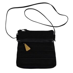 AMERICANA by SHARIF Black Ribbed Crossbody Bag